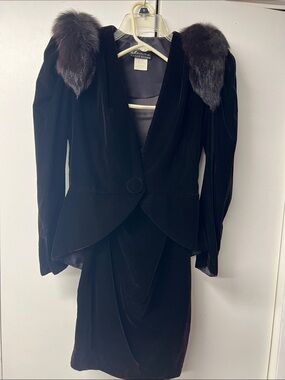 Vintage 2 Piece dark Burgundy jacket and Skirt